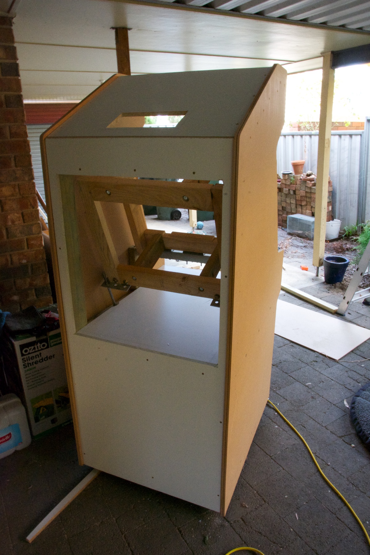 view of the rear of the cabinet