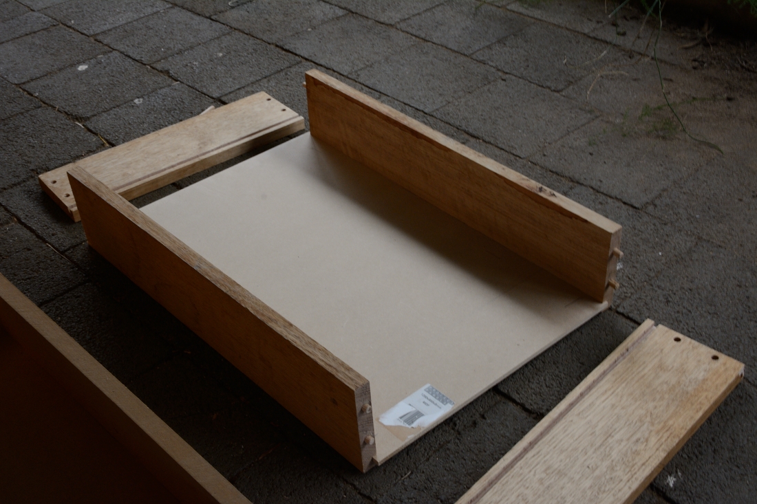 picture of drawer being assembled