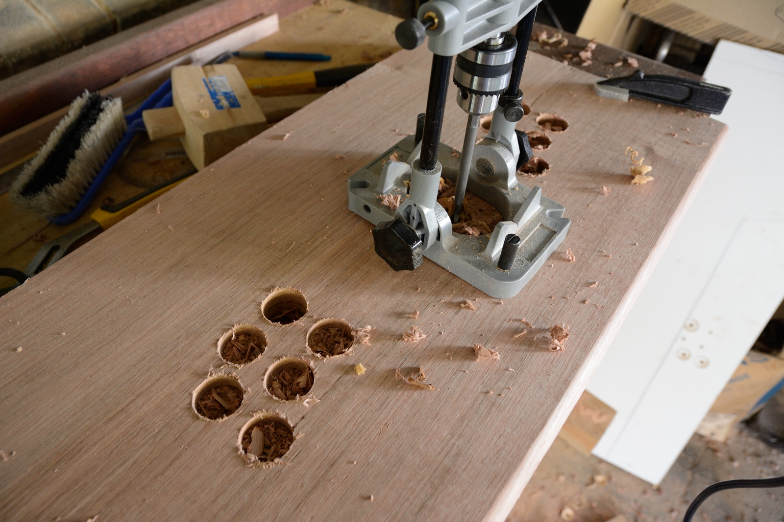 picture of control panel being drilled