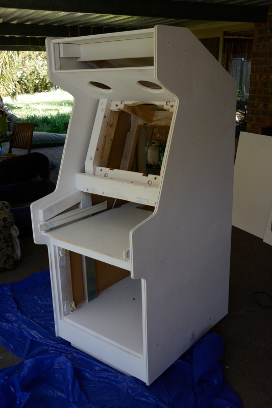 arcade with first undercoat and sanded back