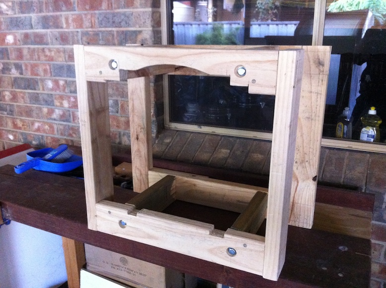 view of the assembled monitor frame
