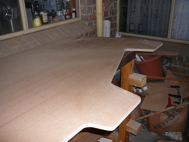 cut out side panel on bench