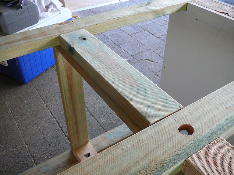 close up of cabinet internal frame