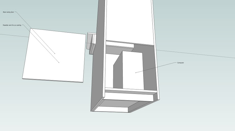 internal view of the arcade cabinet plan